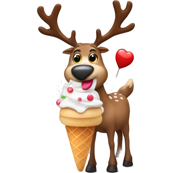 reindeer with icecream emoji