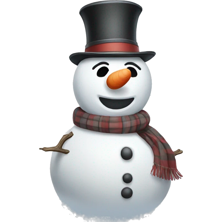 Realistic classic snowman emoji