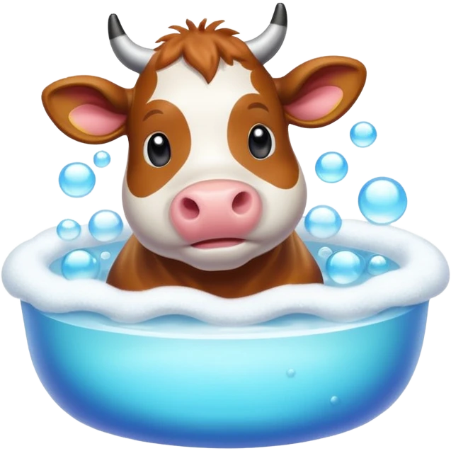 Cow in a bubble bath emoji