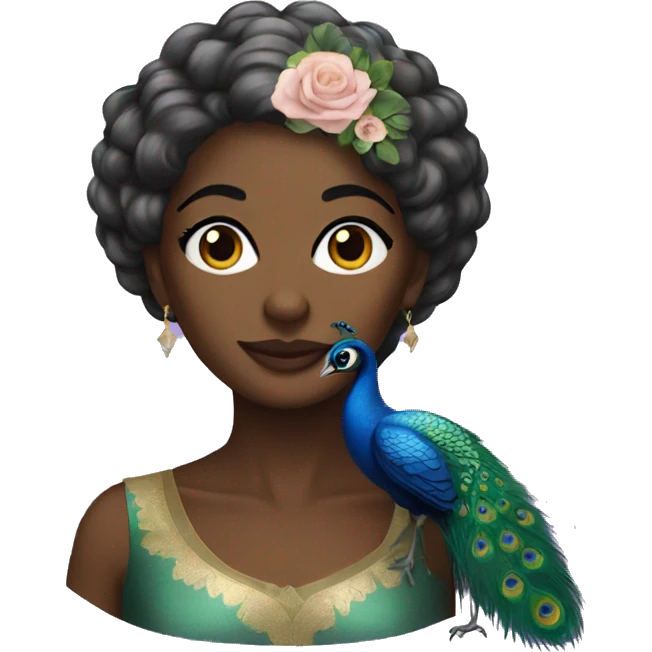 Peacock black lady emoji