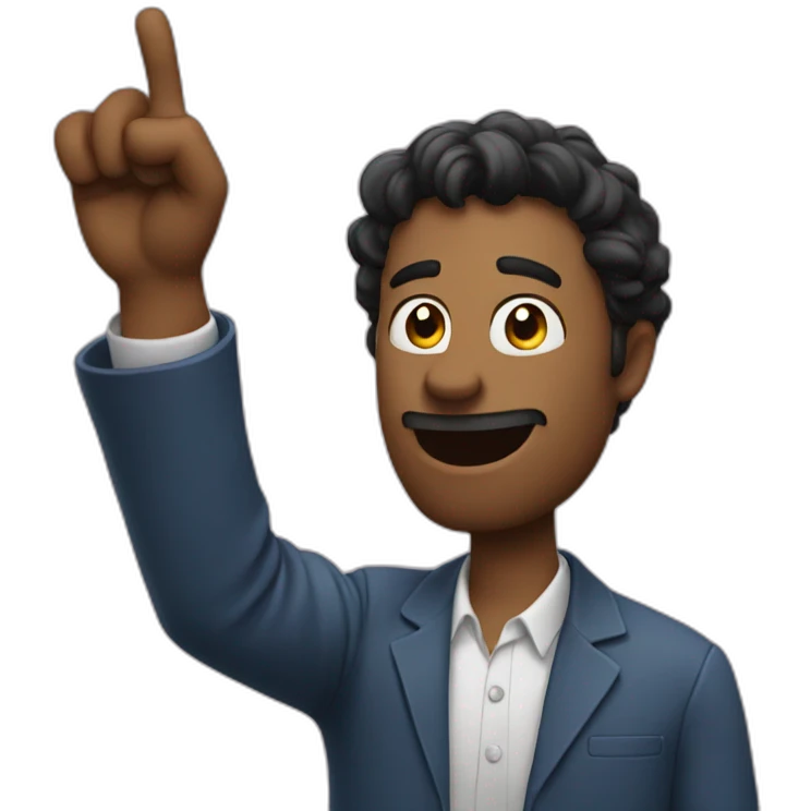 A man waving his finger nuh uh emoji