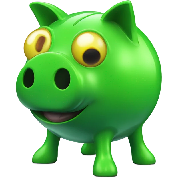 green alien piggy bank emoji