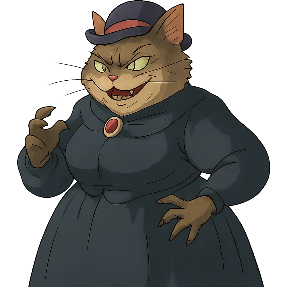 evil British cat-woman emoji