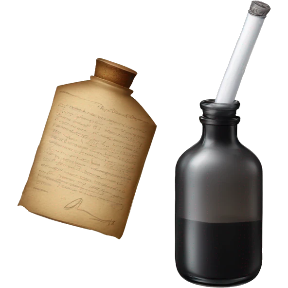 paperquill and ink bottle emoji