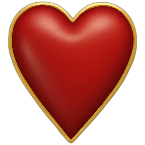 Red leather heart with gold border emoji