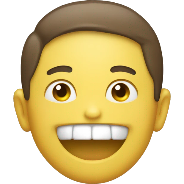 Smiling emoji with yellow bone in its mouth emoji
