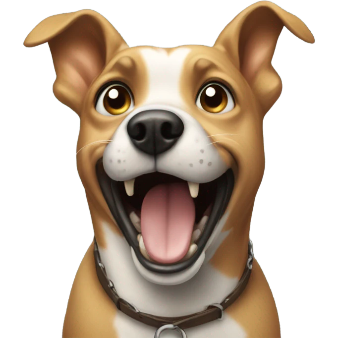 A person surprised by a laughing dog emoji