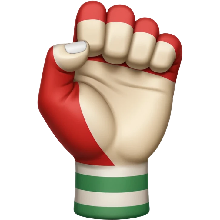 This fist emoji ✊ but instead of yellow it’s the three Italian flag colors. Don’t change anything about the fist shape or shading, just the 3 colors striped  emoji