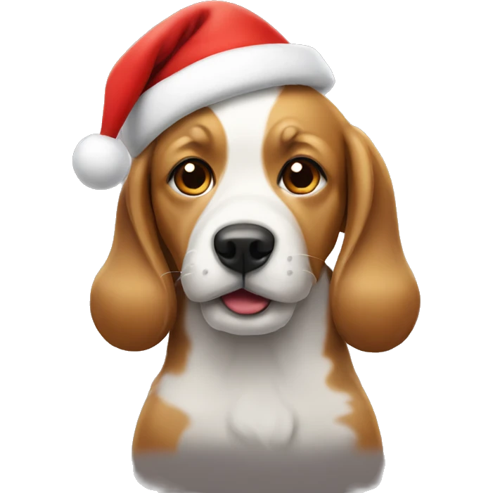 Dog with a Christmas hat  emoji