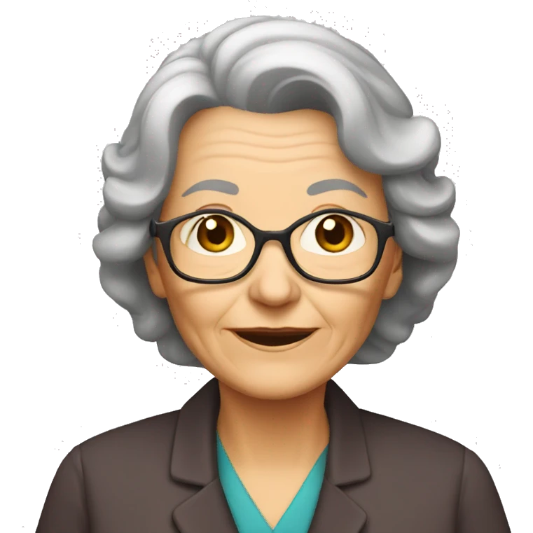 Brunette old lady emoji