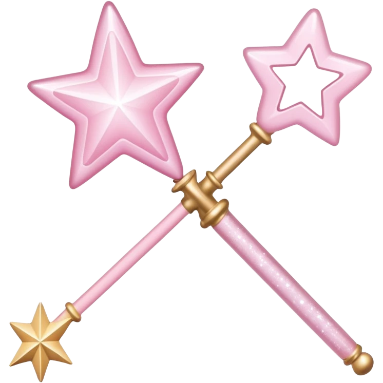 pale pink and white magic wand with star emoji