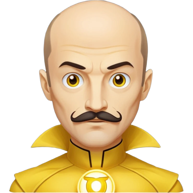 dc sinestro yellow lantern with mustache and balding head emoji