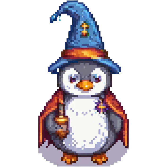 A penguin wizard emoji