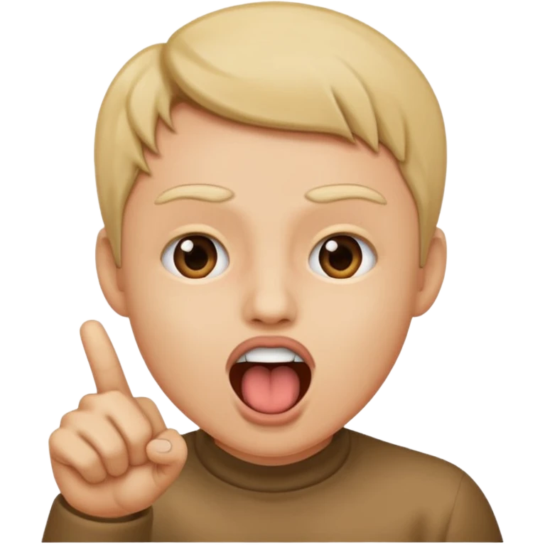 pointing at an open mouth  emoji