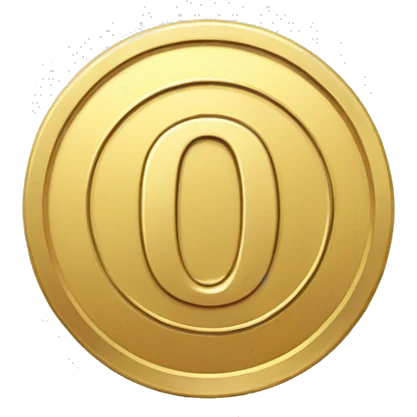 Small gold coin with "0" label in center emoji