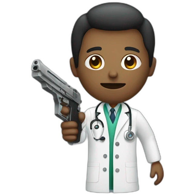 doctor with a gun emoji