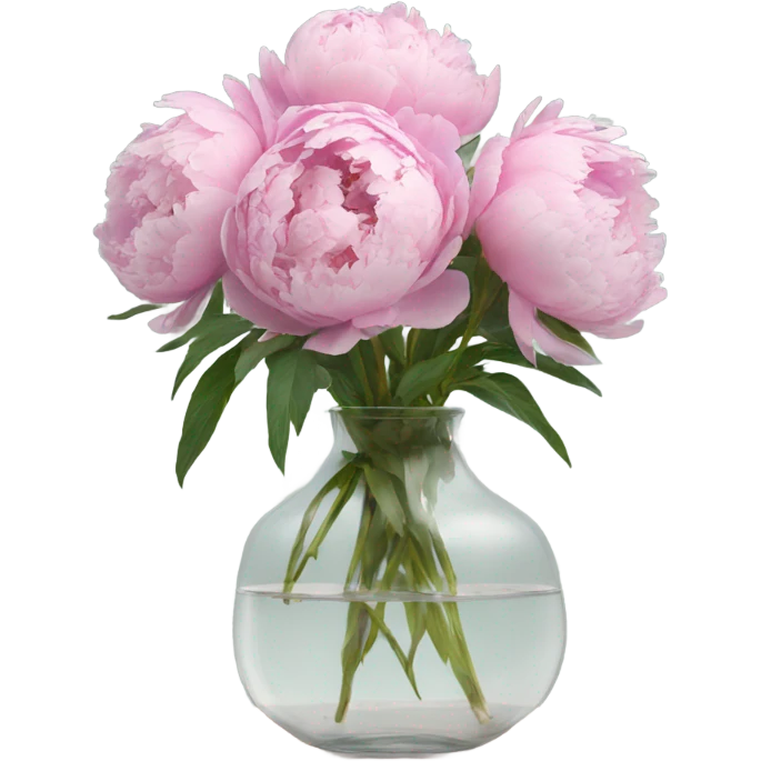 Peonies in a clear vase emoji