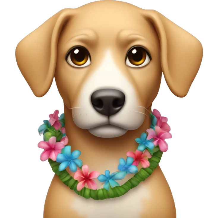 Sea life wearing Hawaiian flower necklace emoji