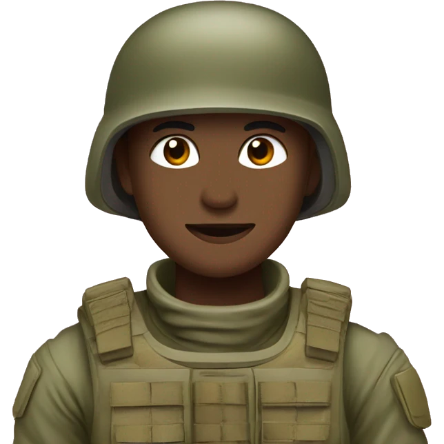 Soldier in olive green camo with light pink bow on helmet emoji