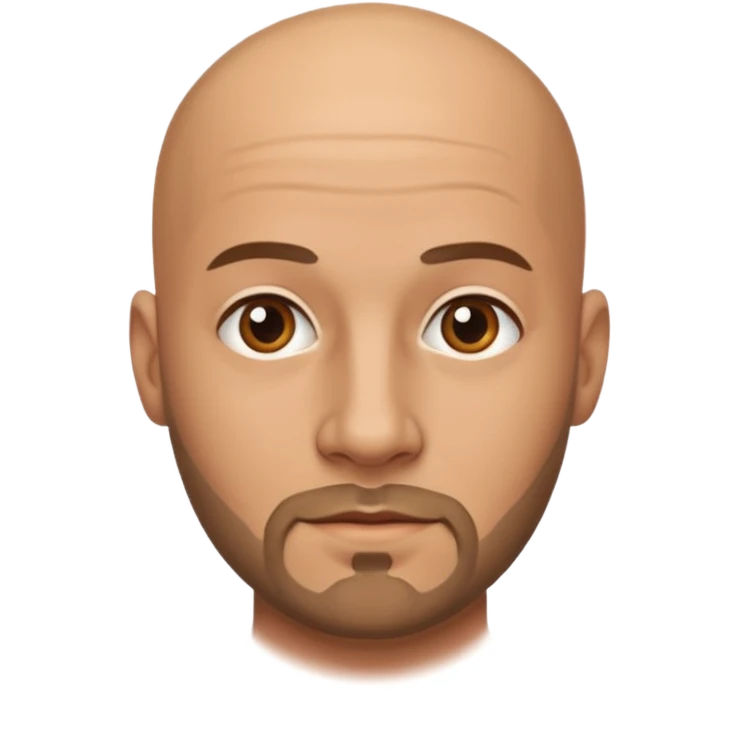 A bald guy tan skin shaved beard  emoji