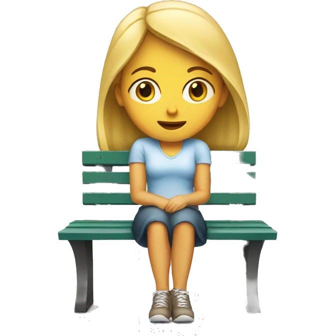 Blond woman waiting on a bench emoji
