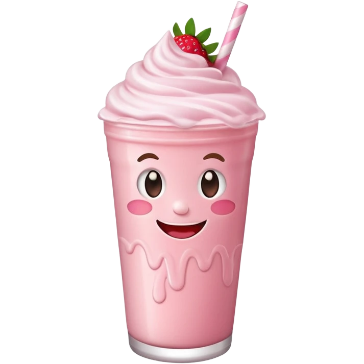 milkshake with a face emoji