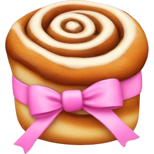 Cinnamon roll with pink bow  emoji