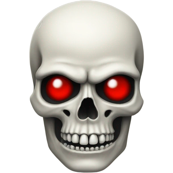 detailed skull with red eyes emoji