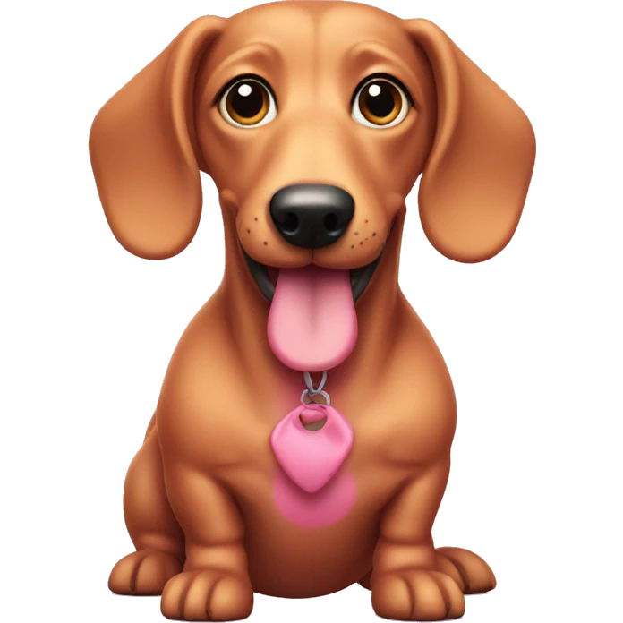 Pink wiener dog  emoji