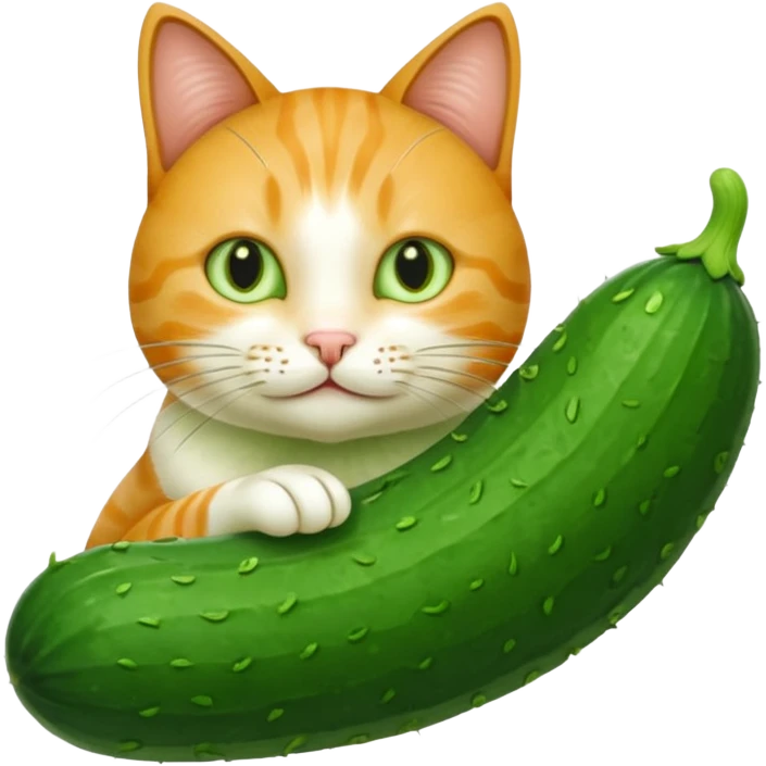Cucumber cat put together  emoji