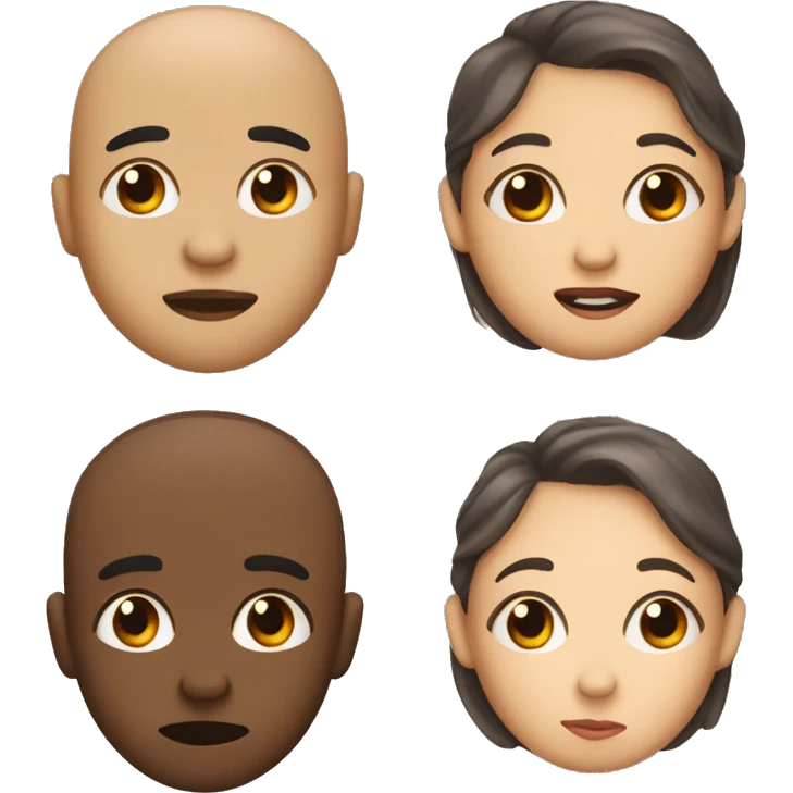 emoji with a really big forehead, big eyebrows, big lips, white skin color, a mole on right cheek emoji