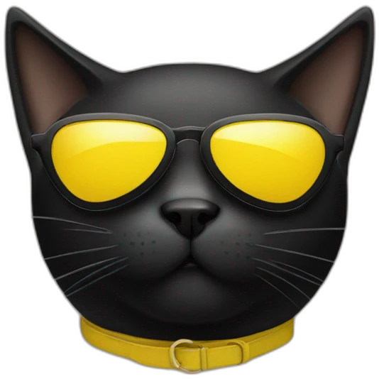 black cat with yellow triangle sunglasses emoji