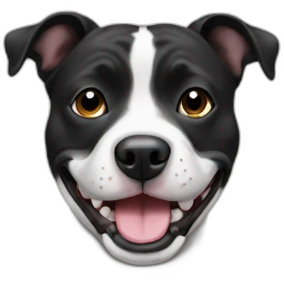 Black white Staffy smile emoji