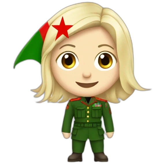 Marine lepen avec drapeau Algérie emoji