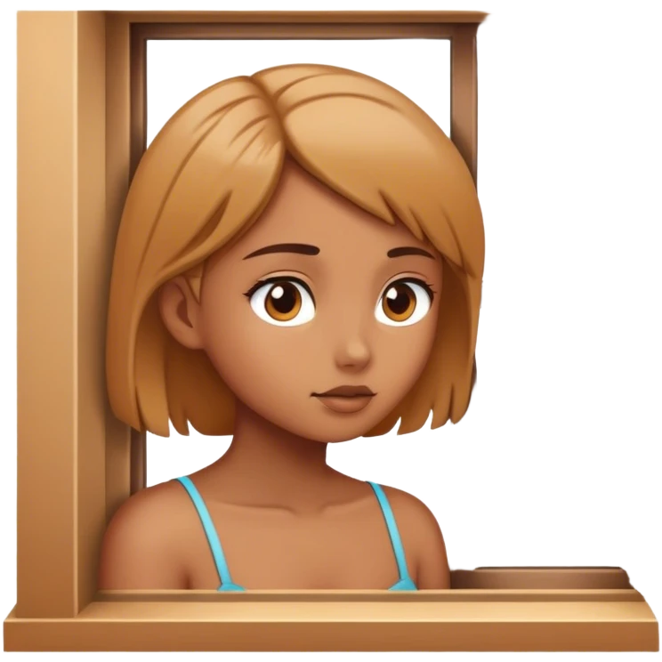 A girl looking at a window emoji