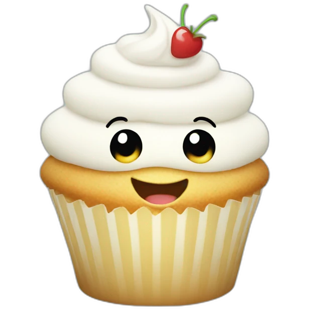 Happy white cupcake emoji