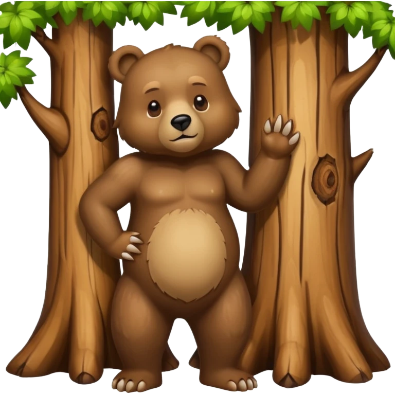 Bear and tree emoji