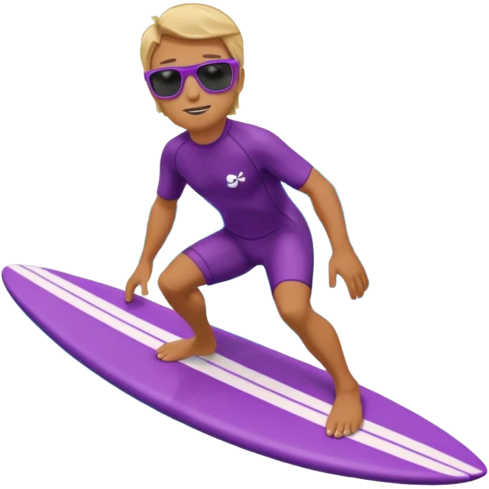 glitter surfer purple surf in wave ocean cian emoji