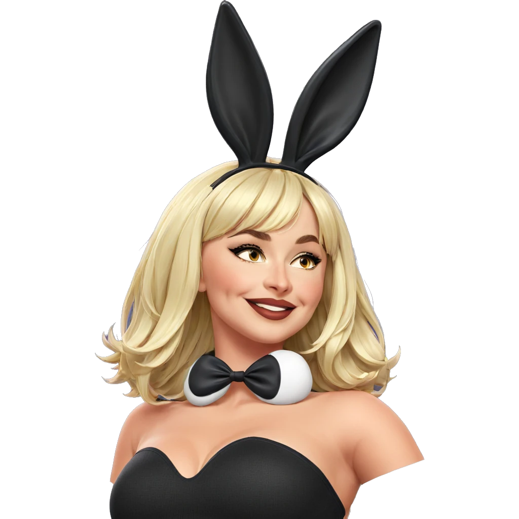blonde girl with rabbit ears emoji