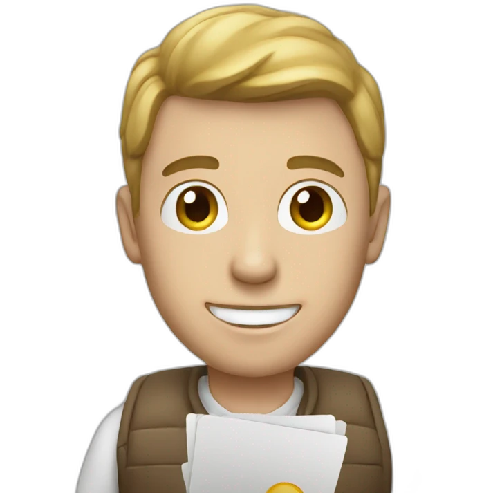 A white guy paying with a card  emoji