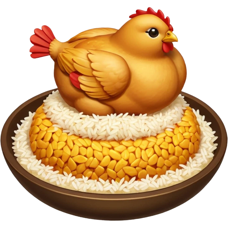 lunch rice with chicken emoji