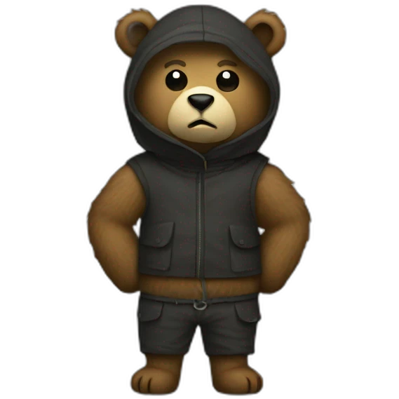 Bear wearing a balaclava emoji