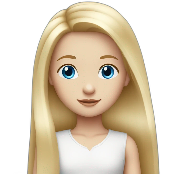 white little girl blue eyes very long blond hair emoji