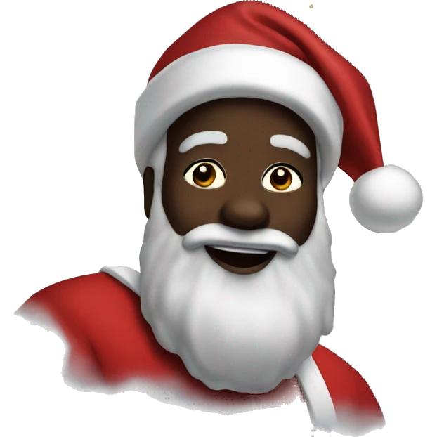 Black Santa in the sky emoji