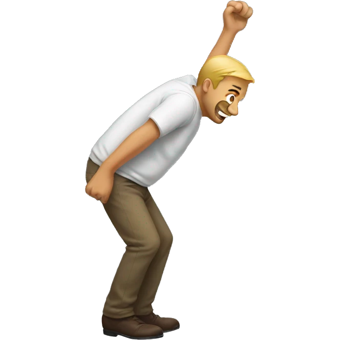 Man scratching back emoji