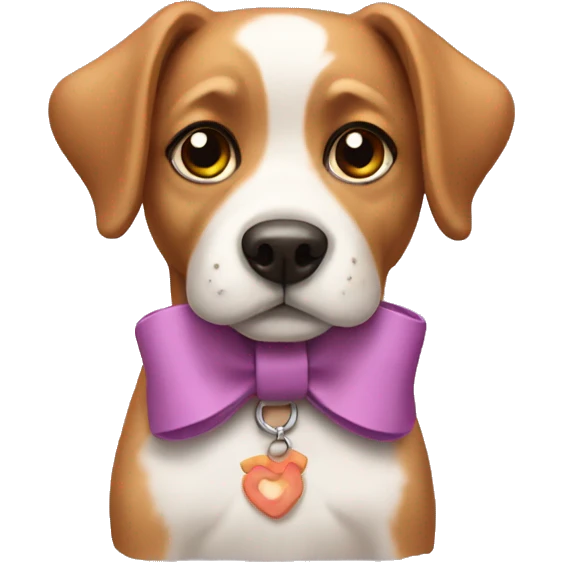 Dog wearing a bow emoji
