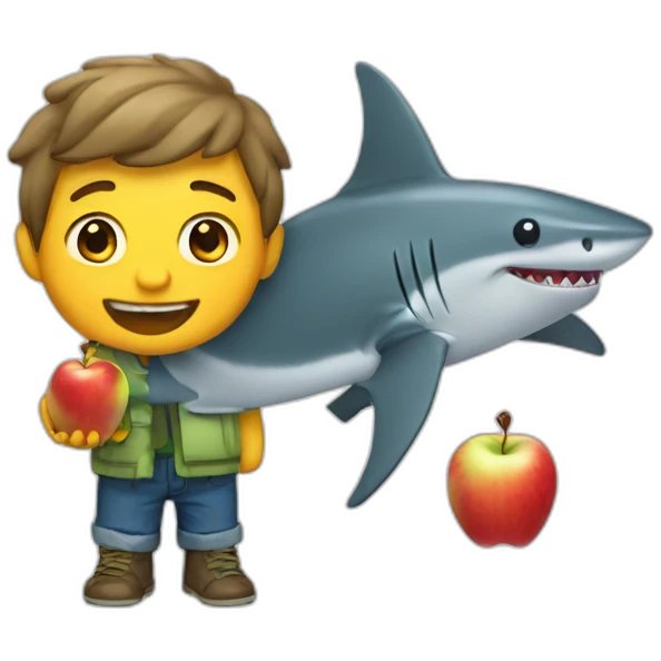 sharke-with-apple emoji
