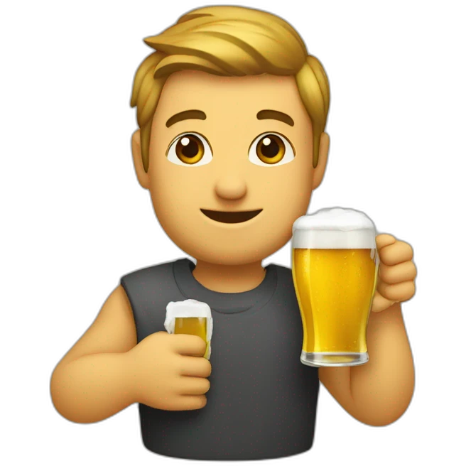 Karris avec une bière emoji