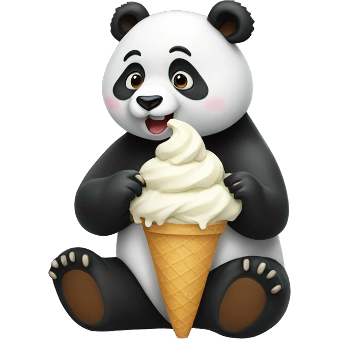Panda eating ice cream emoji