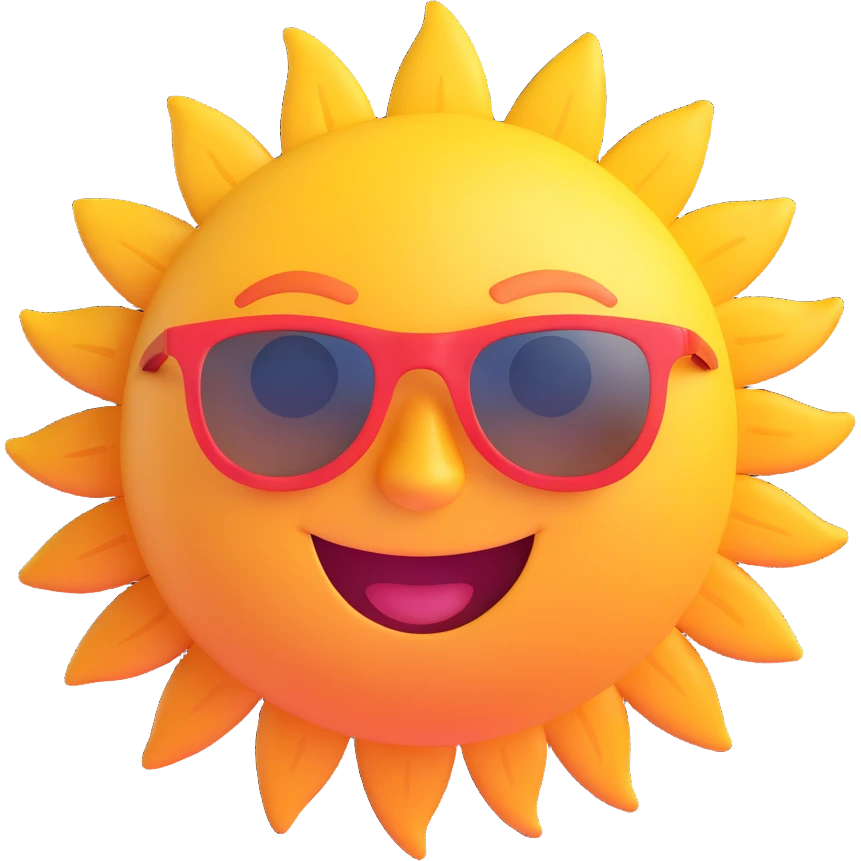 a smiling sun with sunglasses emoji
